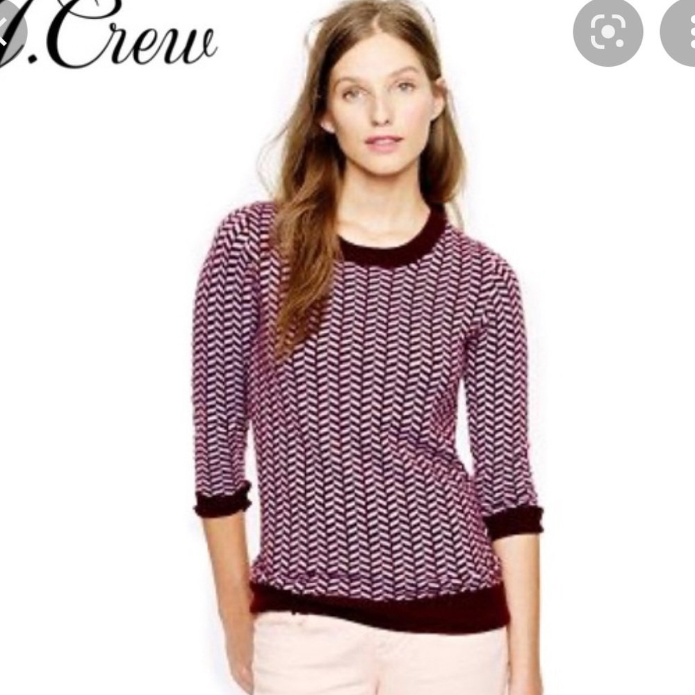 J.Crew herringbone cashmere sweater, size medium